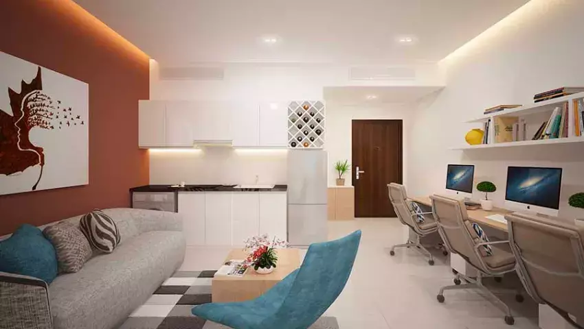 Căn hộ officetel phong cách Color Block tại chung cư Sunview