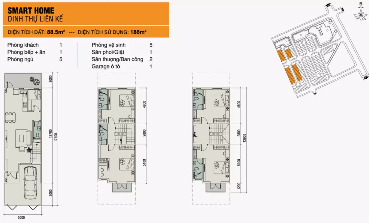 Thiết kế nhà phố Sim City Quận 9 Diện Tích 5x16m 80m2