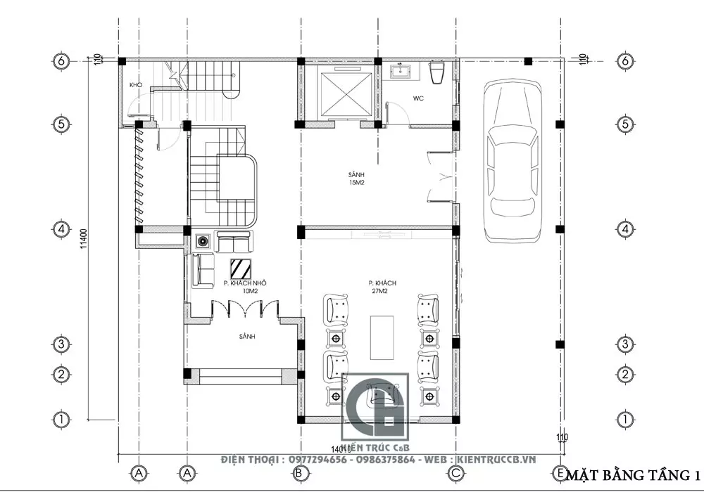 Mẫu biệt thự 4 tầng 1 tum tân cổ điển