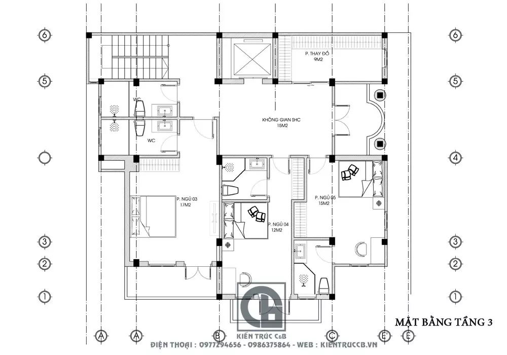 Mẫu biệt thự 4 tầng 1 tum tân cổ điển