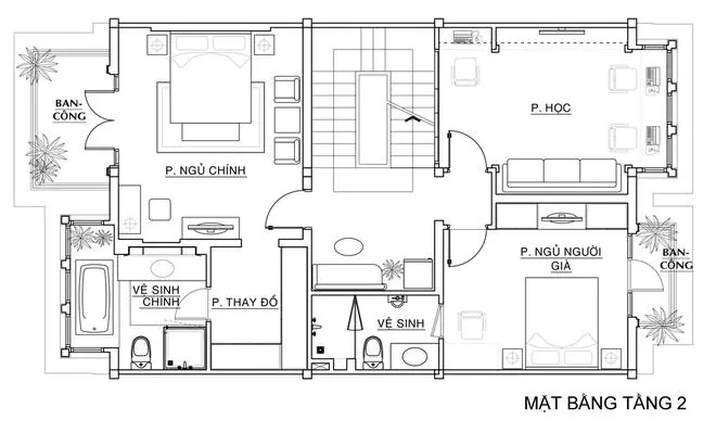 Mẫu sơ đồ công năng biệt thự 6