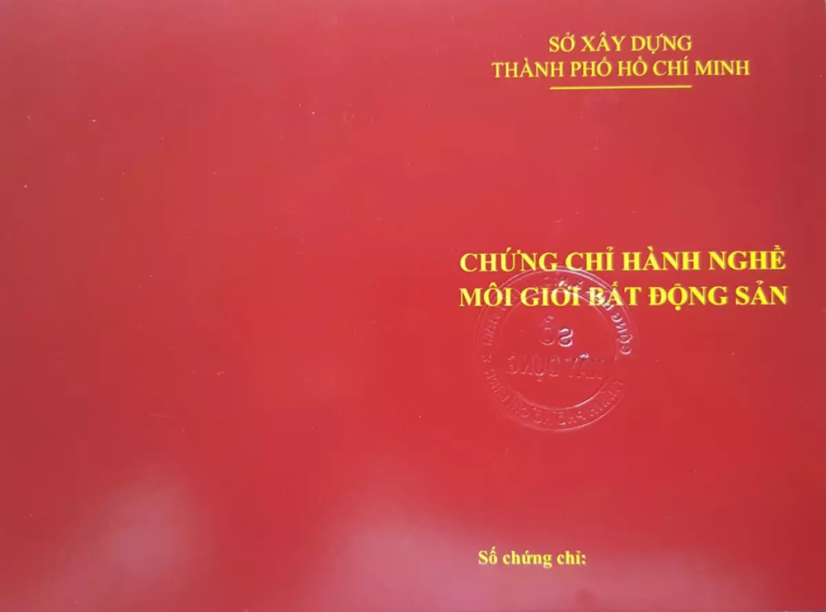 Giấy chứng chỉ môi giới bất động sản