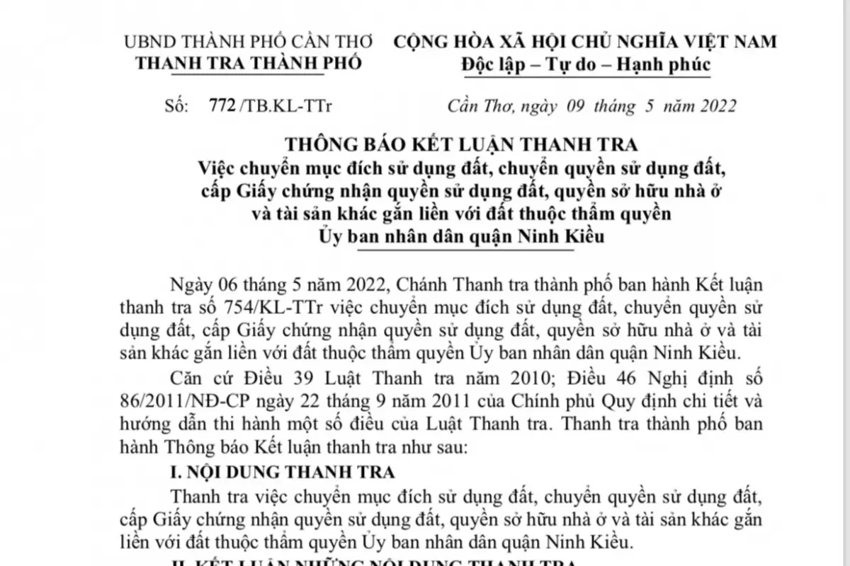 Kiến nghị công an làm rõ sai phạm đất đai tại quận Ninh Kiều - 1