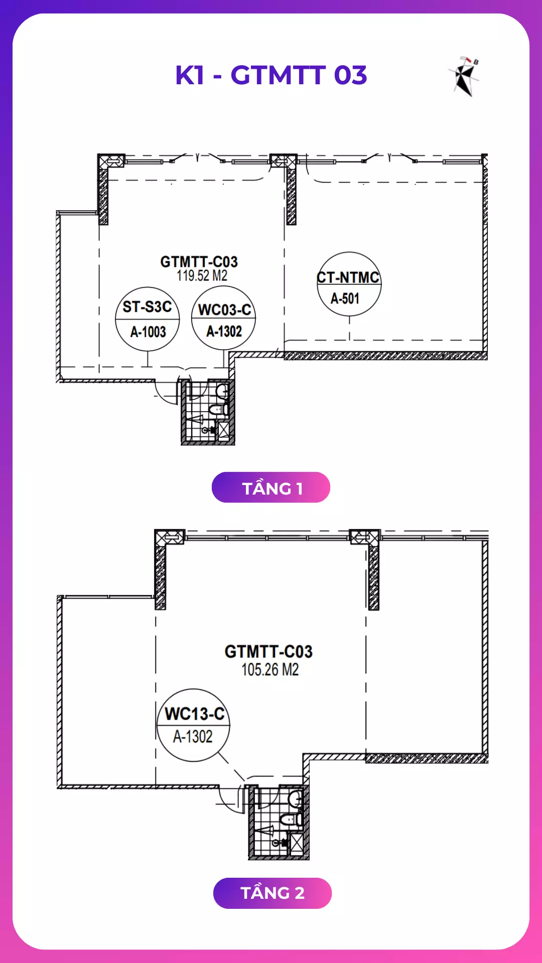 Thiết kế căn hộ 03 - Shophouse Chân đế Khai Sơn City