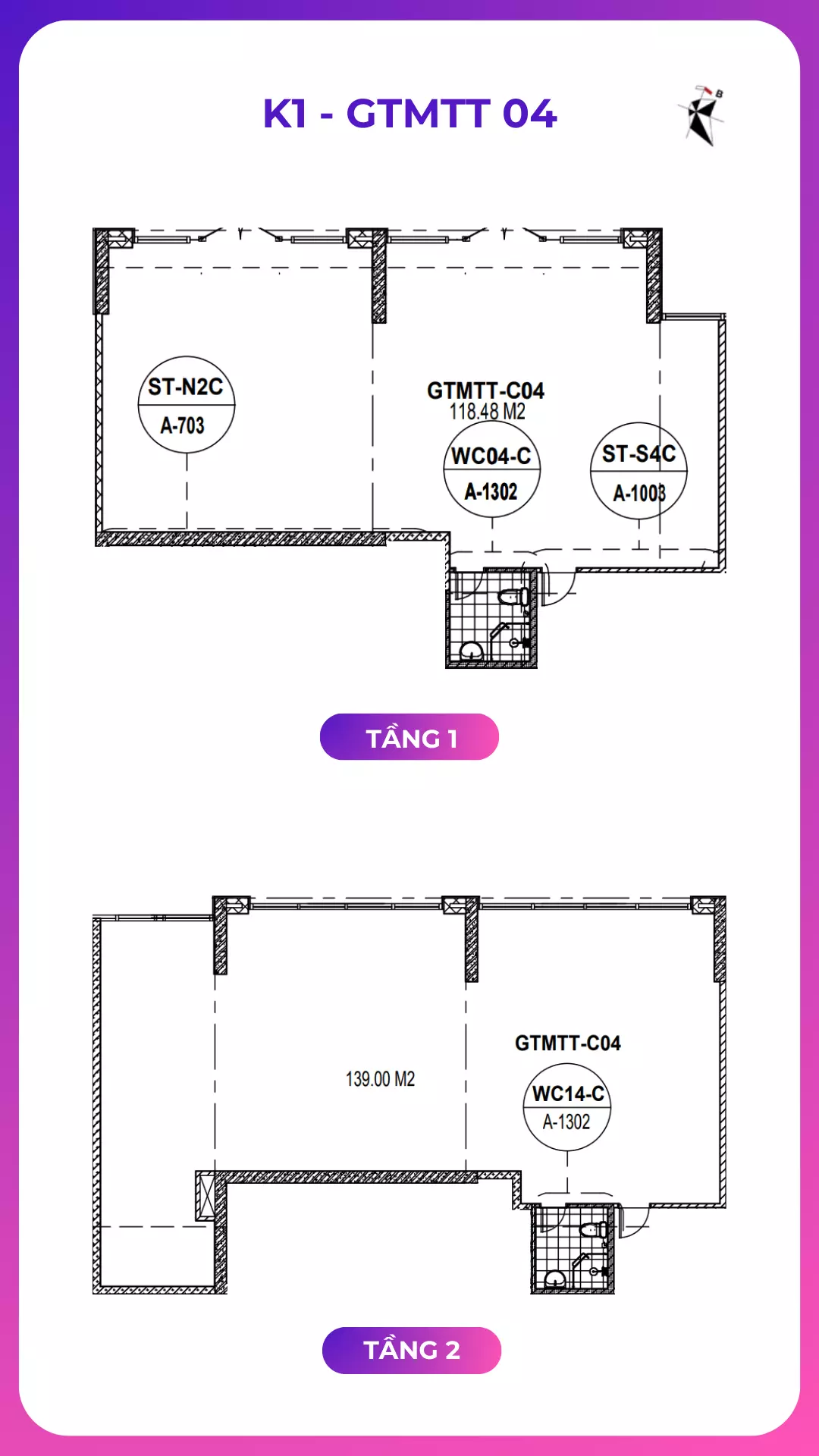 Thiết kế căn hộ 04 - Shophouse Chân đế Khai Sơn City