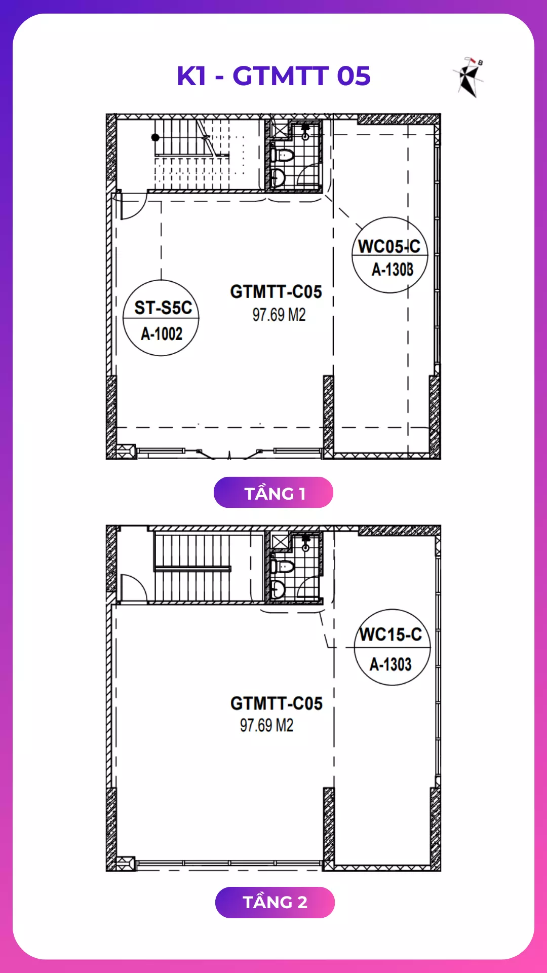 Thiết kế căn hộ 05 - Shophouse Chân đế Khai Sơn City