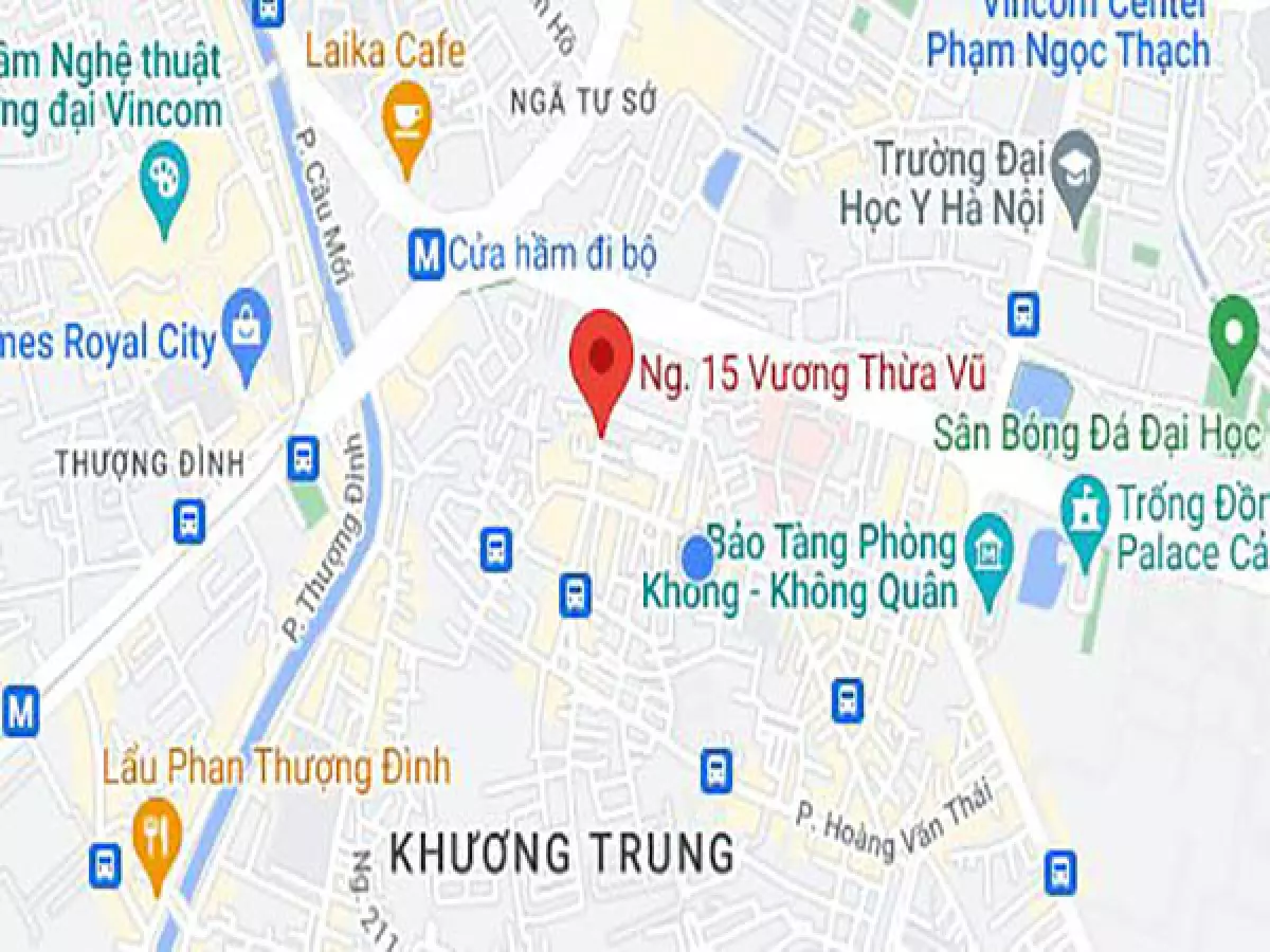 Bản đồ ngõ 15 Vương Thừa Vũ