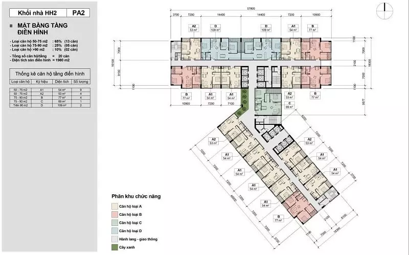 Mặt bằng tòa HH2 - Chung cư Kepler Land