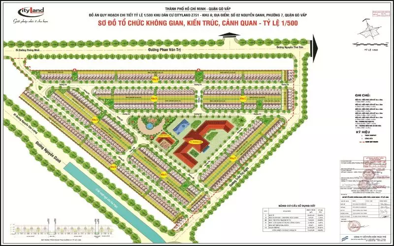 Mặt bằng tổng thể của dự án Cityland Center Hills