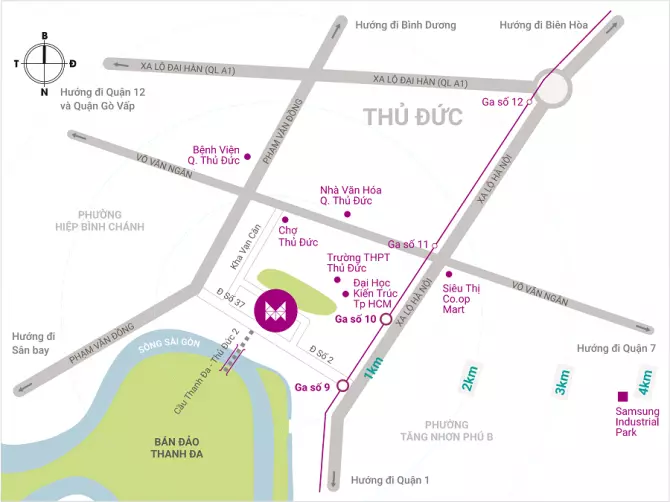 vị trí căn hộ Saigon Metro Park