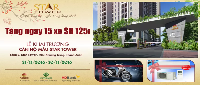 Cổng vào chung cư Star Tower 283 Khương Trung