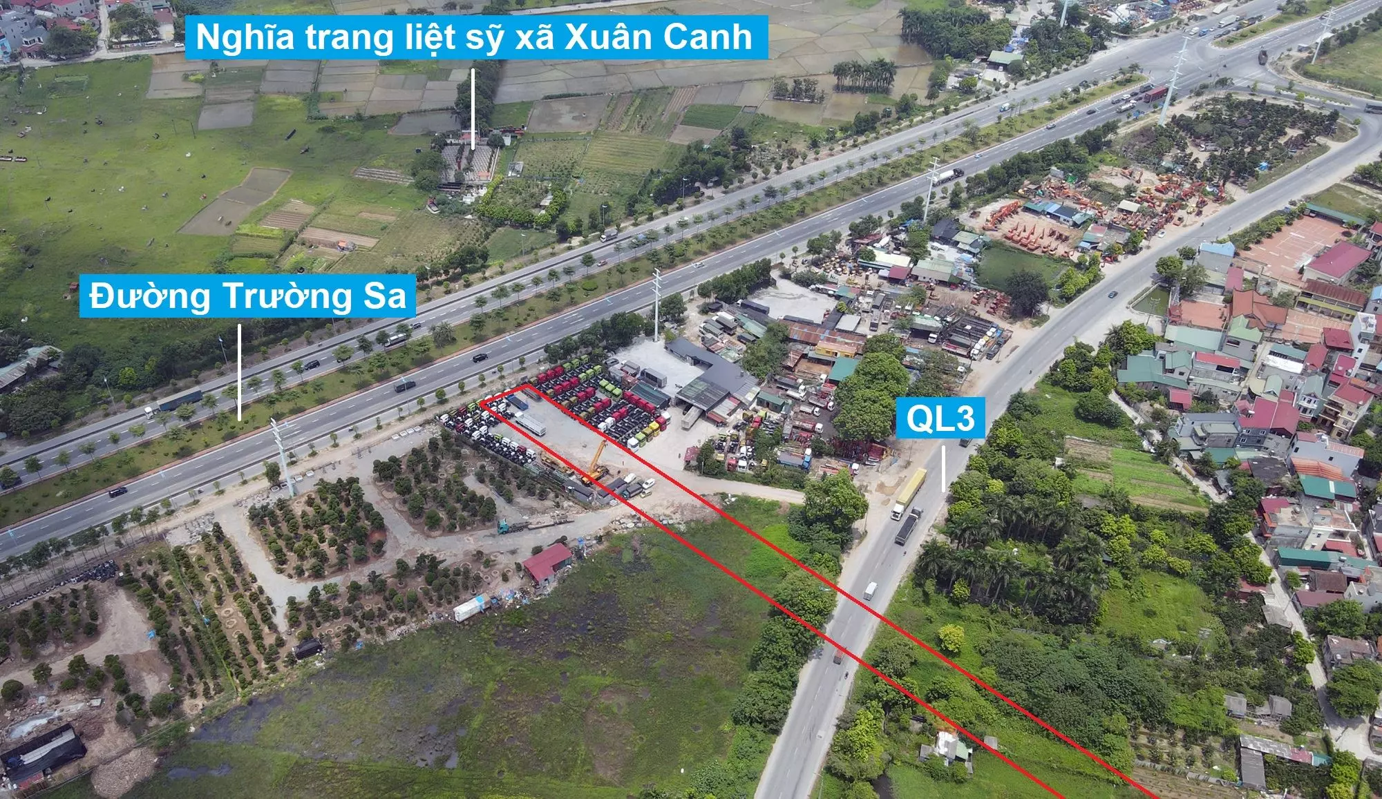 Bản đồ quy hoạch giao thông xã Xuân Canh phần thuộc quy hoạch Phân khu GN(7)