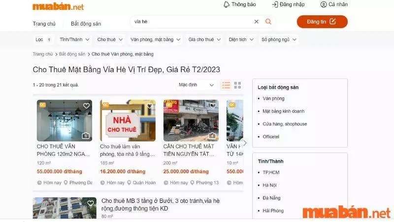 Thuê vỉa hè chất lượng với Muaban.net