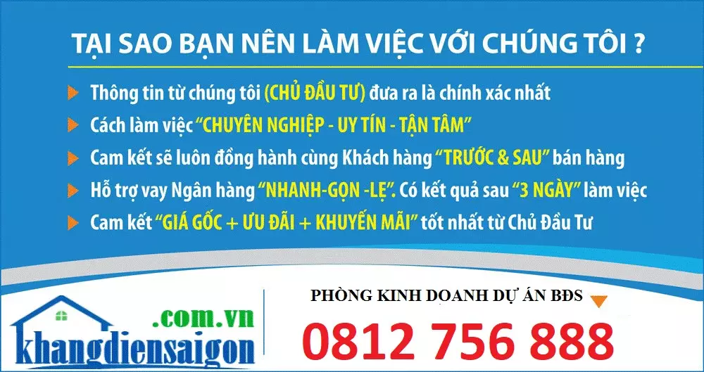 Liên hệ với chúng tôi Khang Điền Sài Gòn. Hotline 0812 756 888