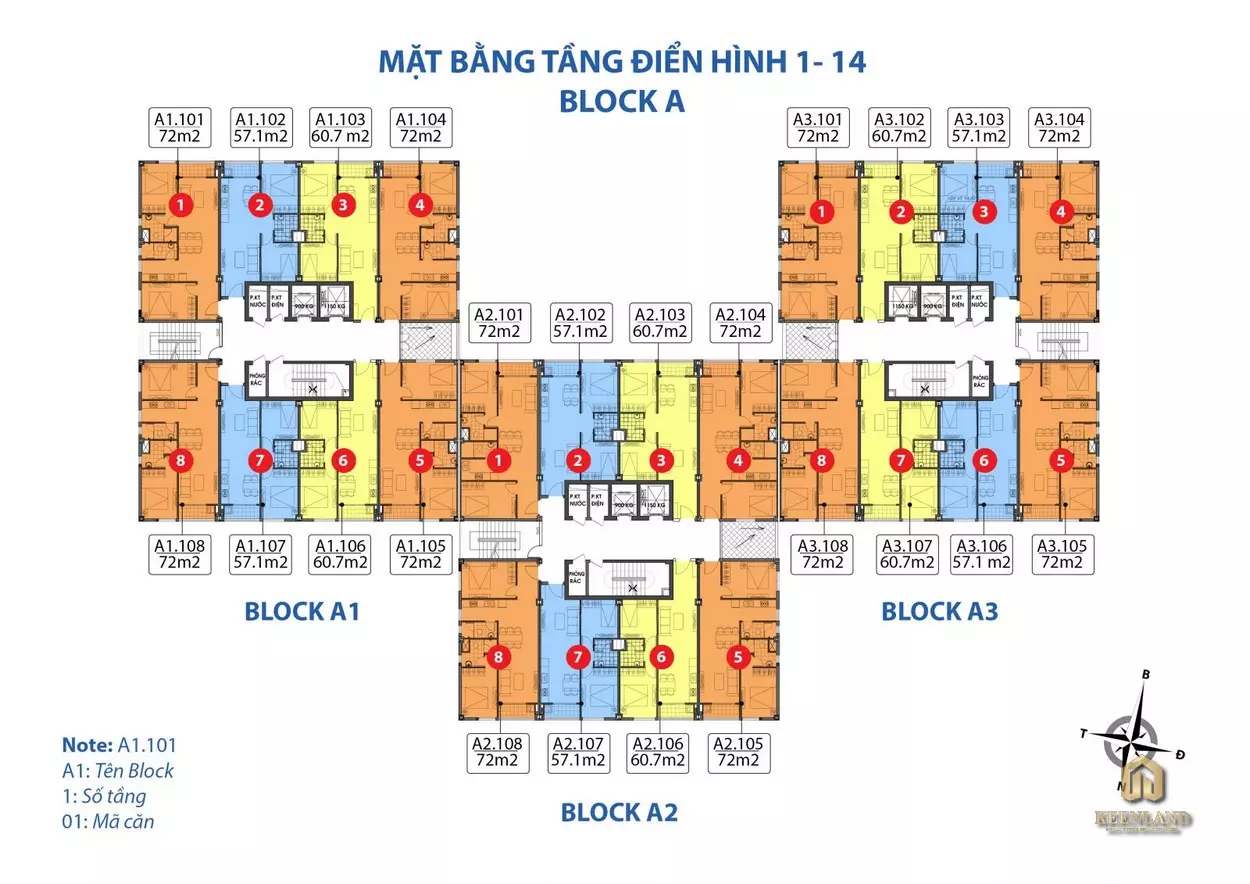 Mặt bằng tầng điển hình dự án Starlight Riverside Block A