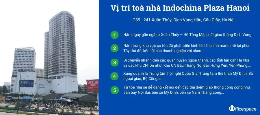 Vị trí toà nhà Indochina Plaza Hanoi