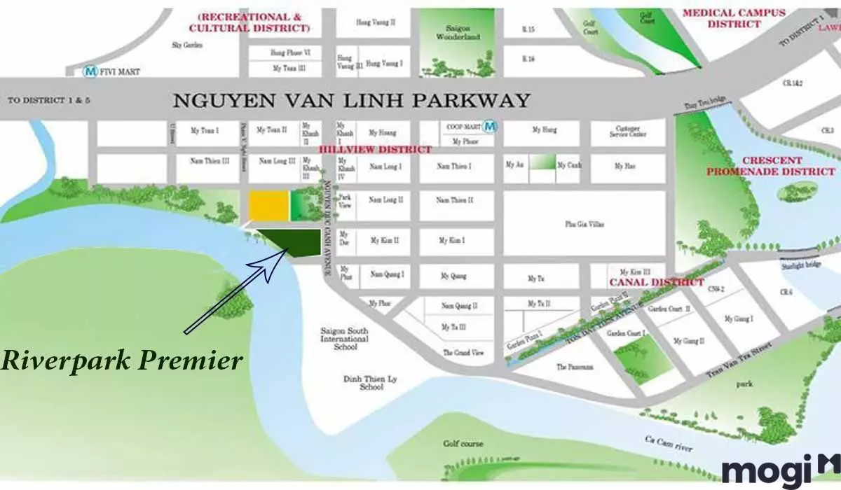 Vị trí dự án căn hộ Riverpark Premier