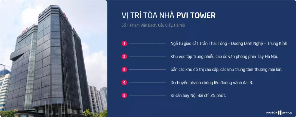 vị trí tòa nhà PVI Tower