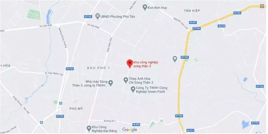 Vị trí Khu Công Nghiệp Sóng Thần 3