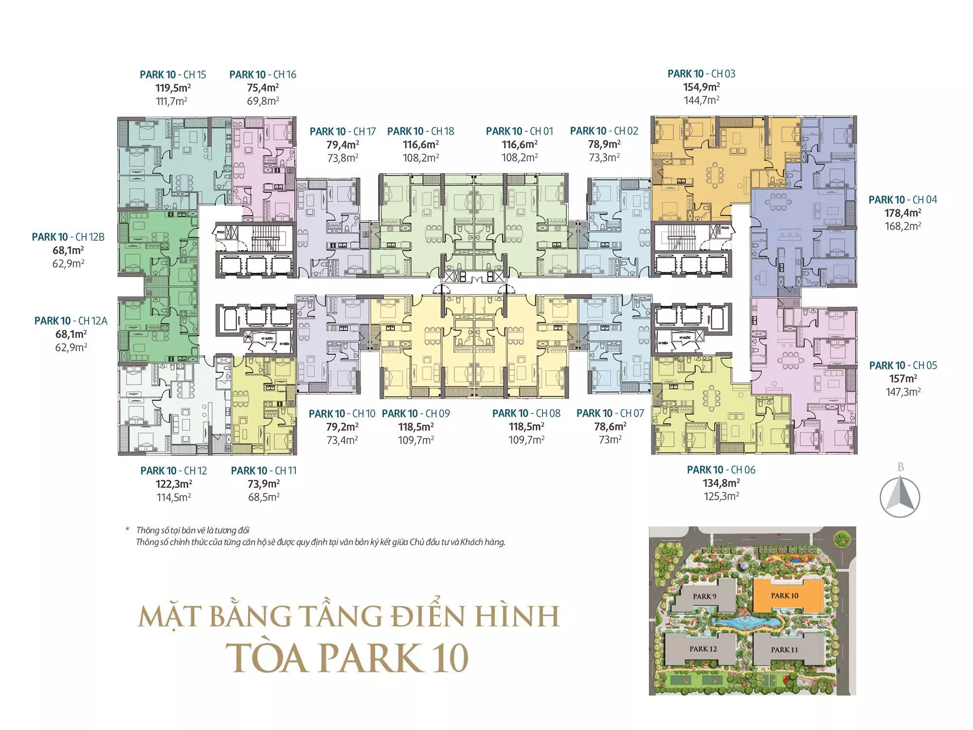 Layout mặt bằng Park 10 Vinhomes Times City Park Hill