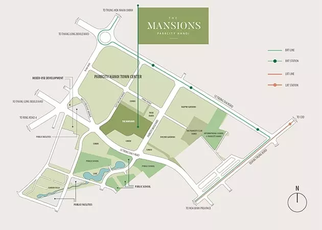 Vị trí tiểu khu Mansions - Parkcity Hanoi