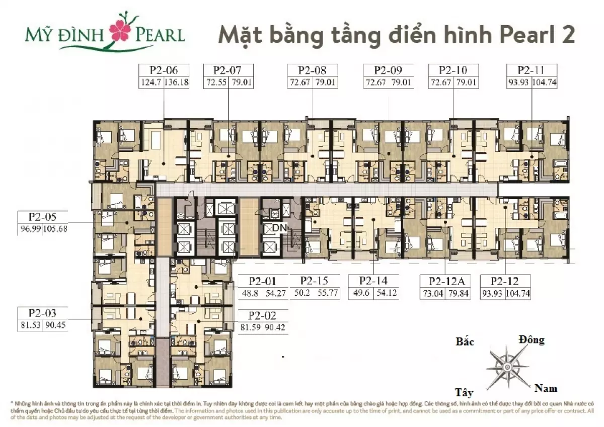 Mặt bằng căn hộ Mỹ Đình Pearl