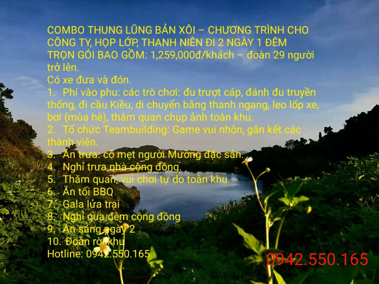 Combo thung lũng bản xôi 1 ngày