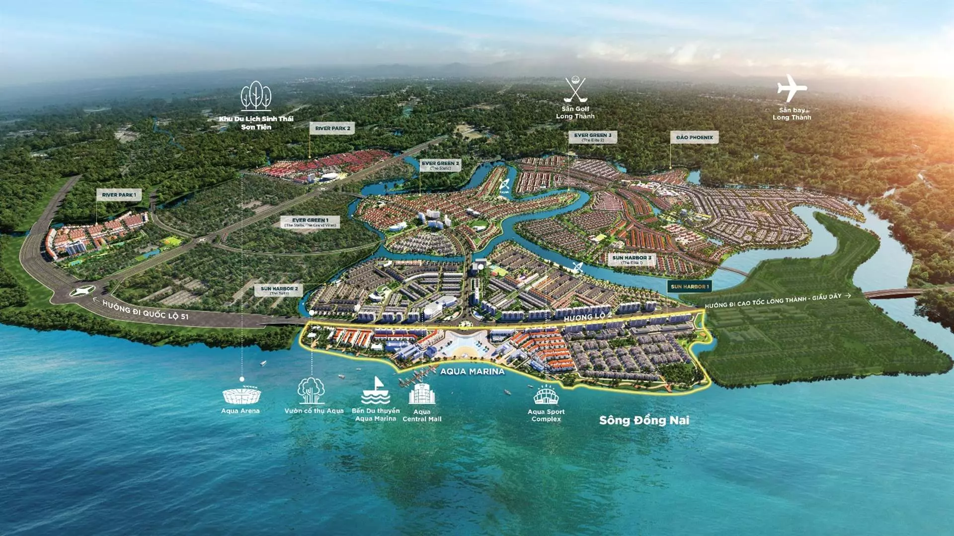 Các phân khu aqua city đang triển khai