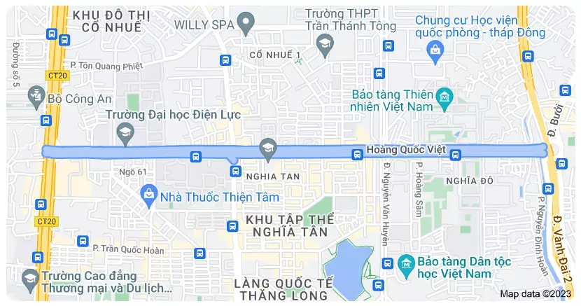 Vị trí đường Hoàng Quốc Việt Cầu Giấy Hà Nội