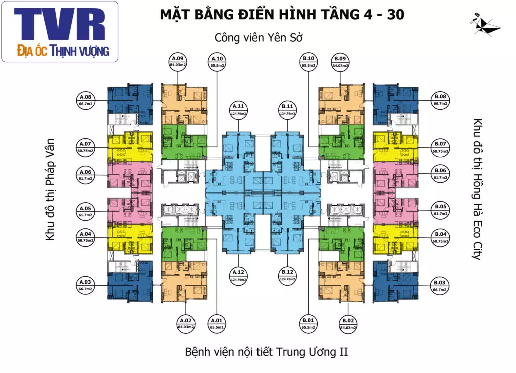 Thiết kế khu căn hộ chung cư Tứ Hiệp Plaza