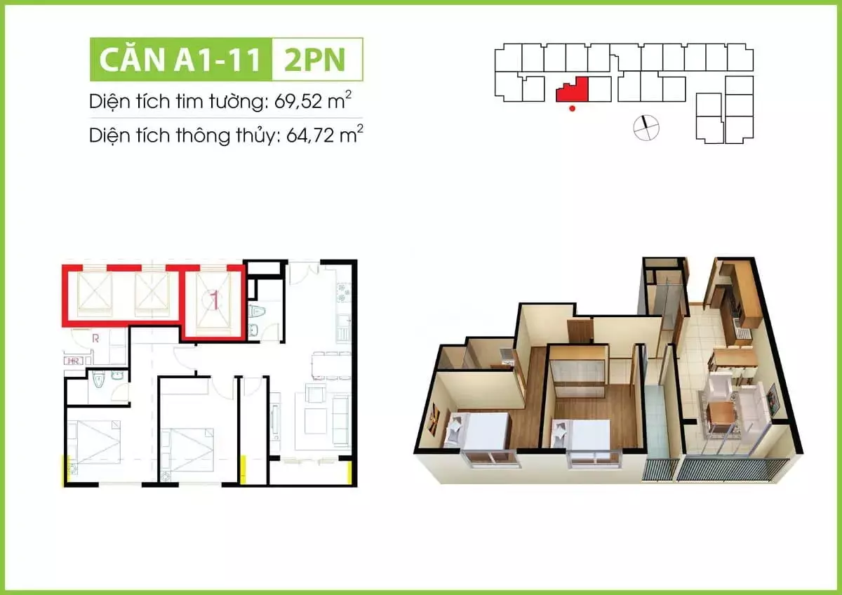 Thiết Kế Căn Hộ 69m2