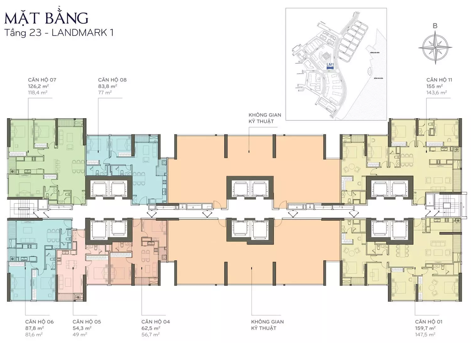 Layout căn hộ số 2 Landmark 1 L1-02