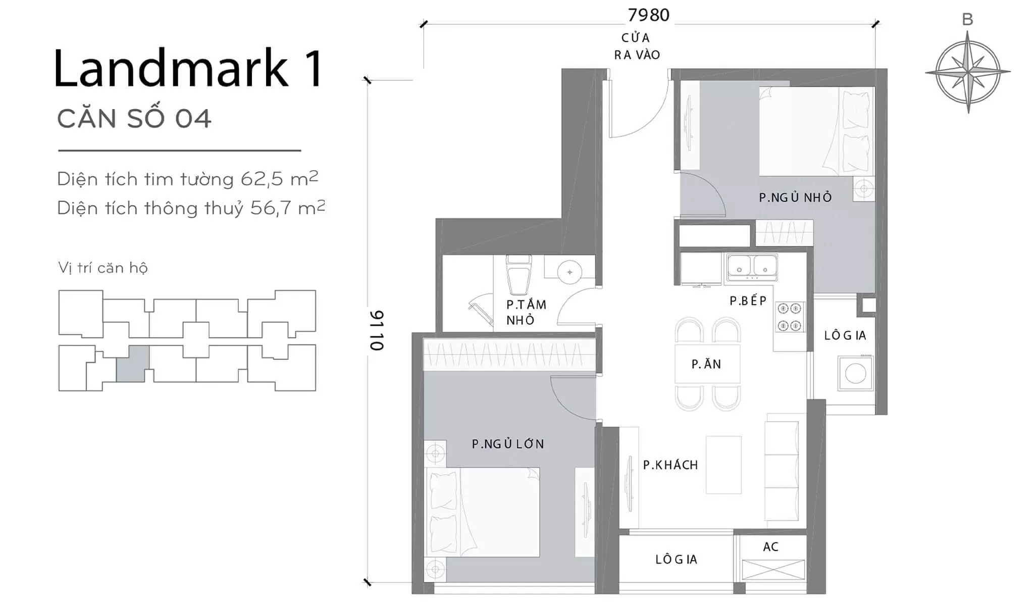 Layout căn hộ số 10 Landmark 1 L1-10