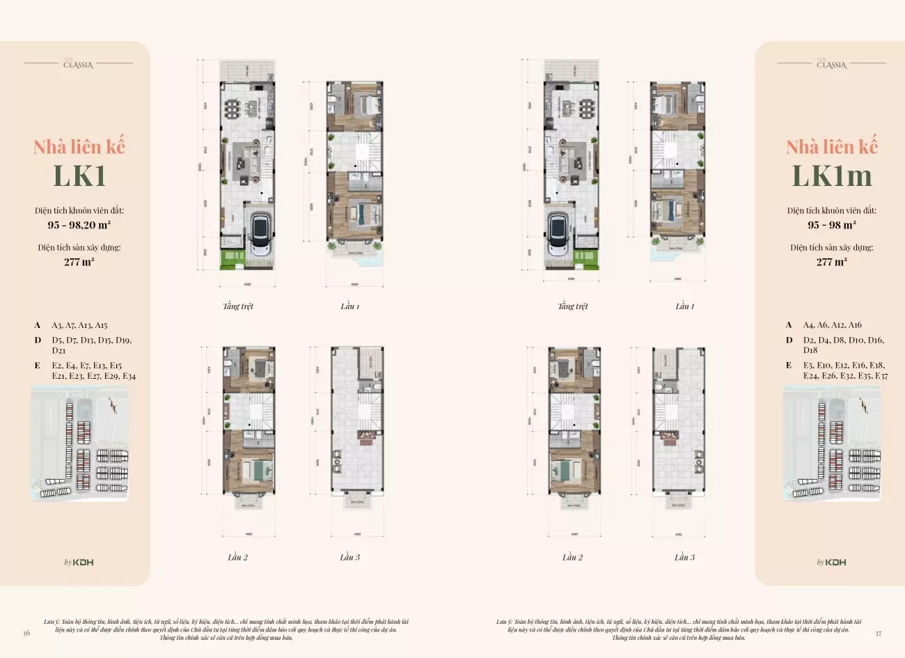 Thiết kế nhà phố 95m2 LK1 The Classia Khang Điền