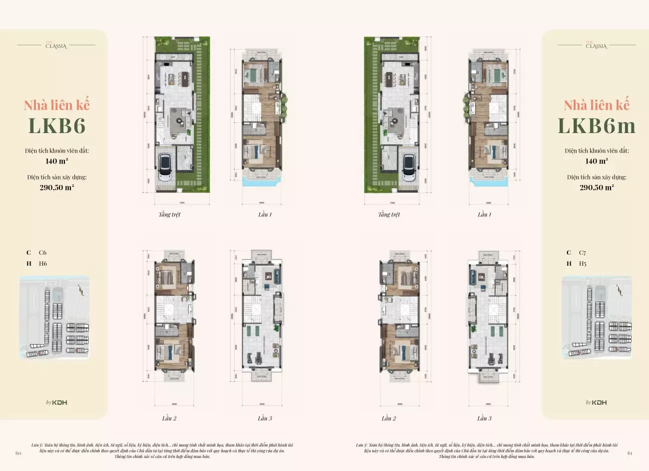 Thiết kế nhà phố liên kế bìa 7x20m (140m2) The Classia Khang Điền