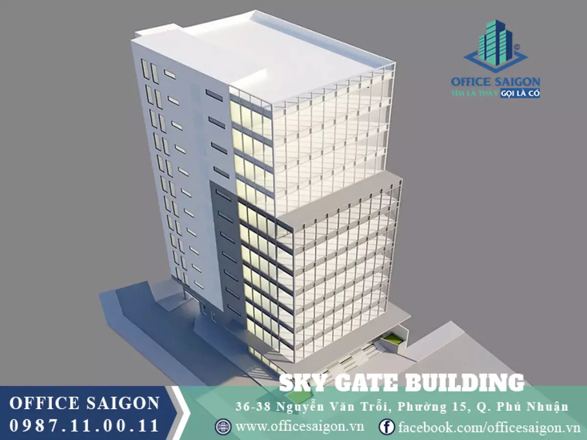 Phối cảnh tòa văn phòng cho thuê Sky Gate Building Quận Phú Nhuận