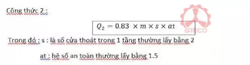 Công thức tính toán thiết kế hệ thống tăng áp cầu thang