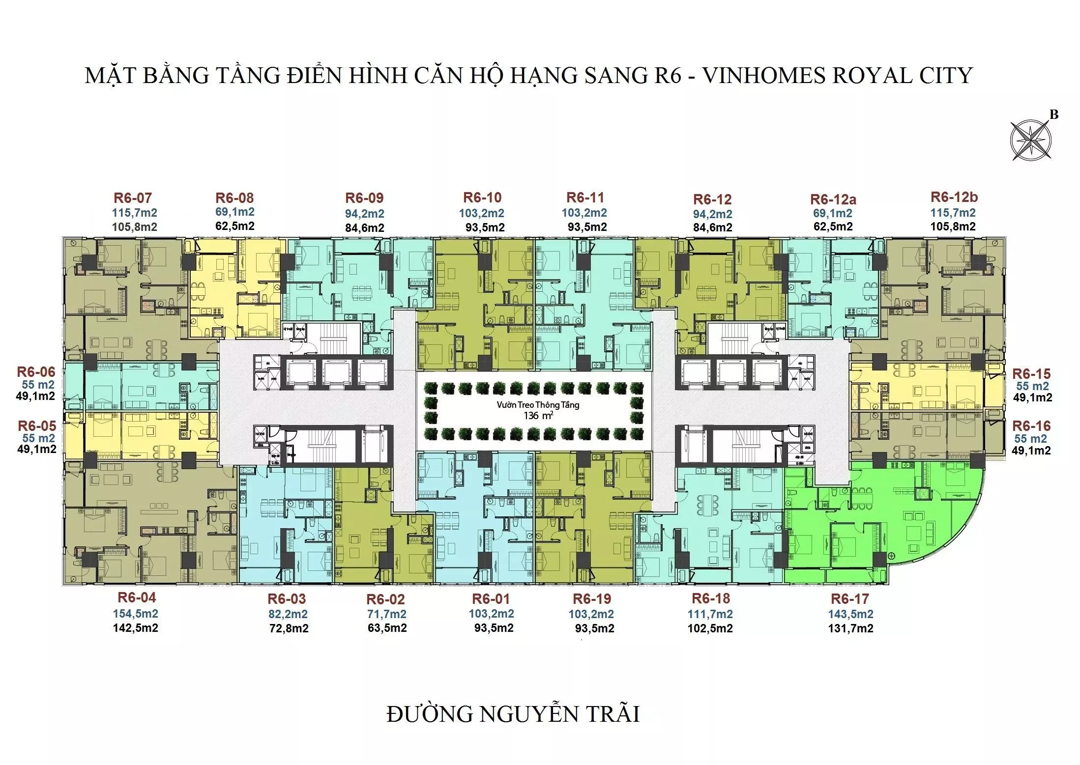 Mặt bằng toà R6 Royal City