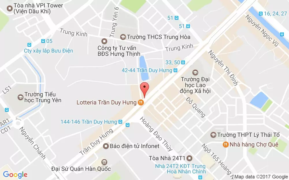 Đường Trần Duy Hưng nằm trên địa bàn quận Cầu Giấy