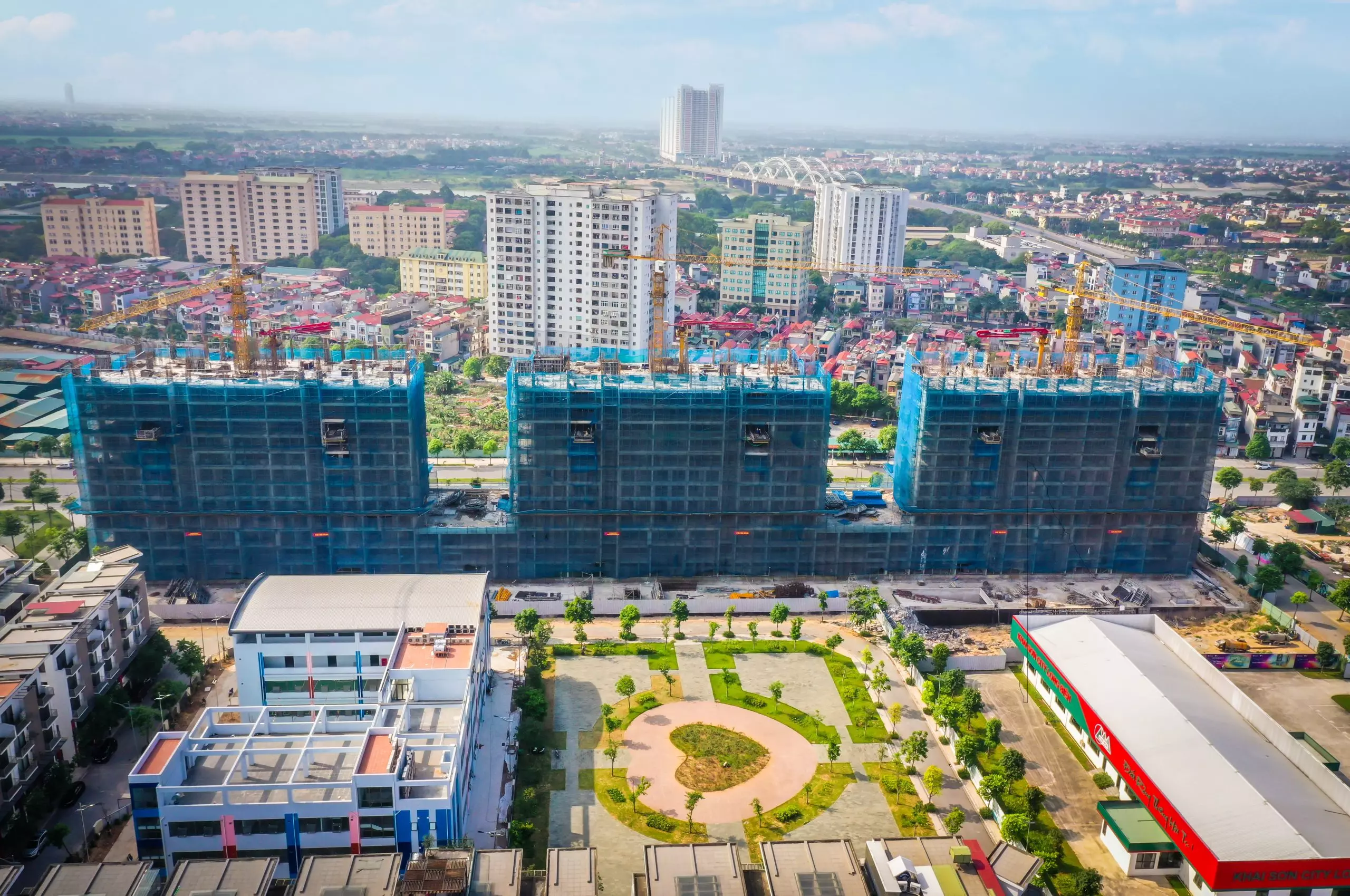 Tiến độ thi công tại dự án Khai Sơn City Long Biên