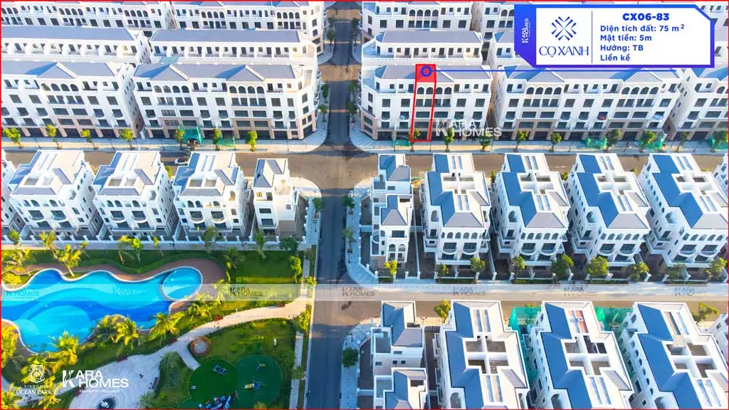 Biệt thự liền kề Vinhomes Ocean Park 2 - CX06-83 chỉ vài bước ra công viên Cọ Xanh