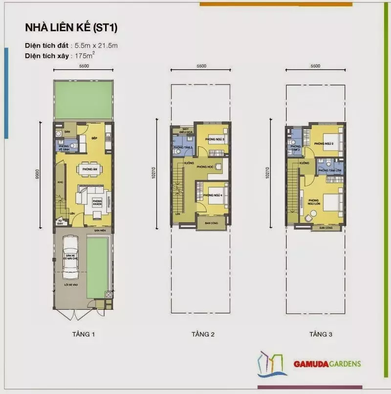 Mặt bằng nhà liền kề loại nhỏ