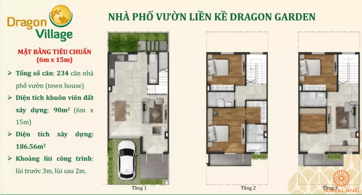 Thiết kế nhà phố Dragon Village - nhà phố vườn liền kề Dragon Garden