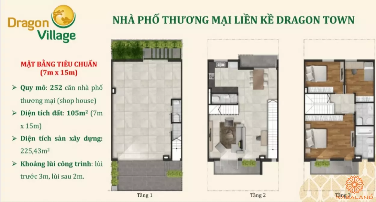 Thiết kế nhà phố Dragon Village - nhà phố thương mại liền kề Dragon Town