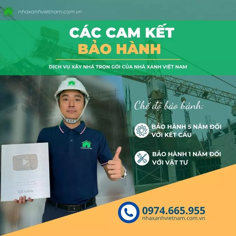 Cam kết bảo hành của Nhà Xanh Việt Nam