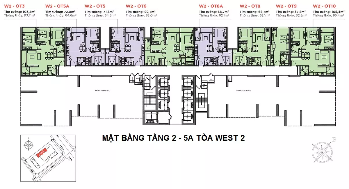 Mặt Bằng & Giá Bán Tòa W2 Vinhomes West Point (West 2)