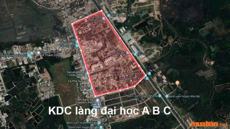 Làng đại học ABC nằm trong khu vực huyện Nhà Bè