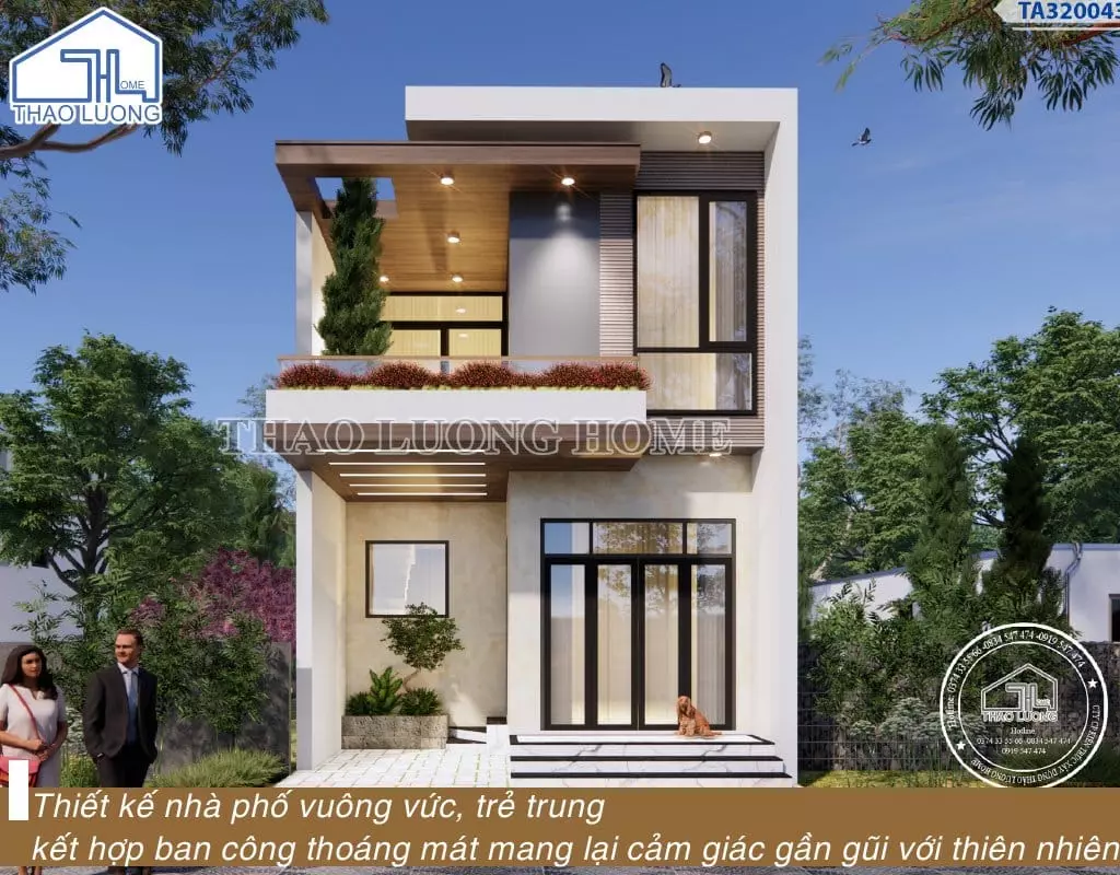 Mẫu nhà phố 2 tầng hiện đại