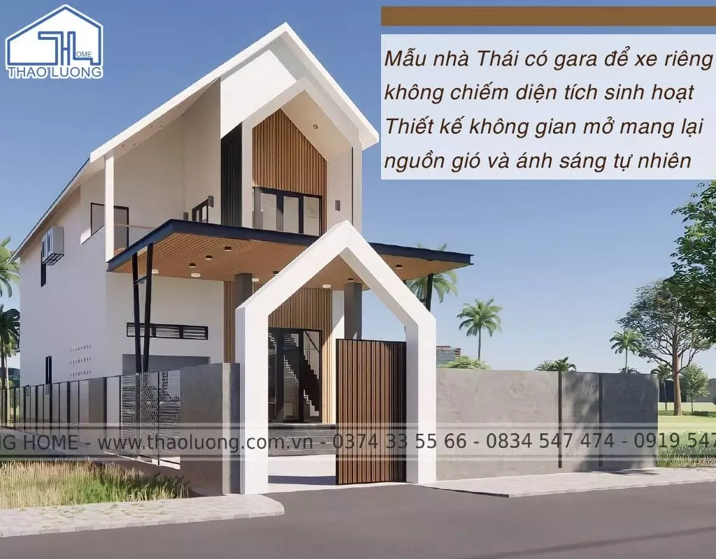 Mẫu nhà mái Thái được thiết kế mở rộng và lấy gió tốt