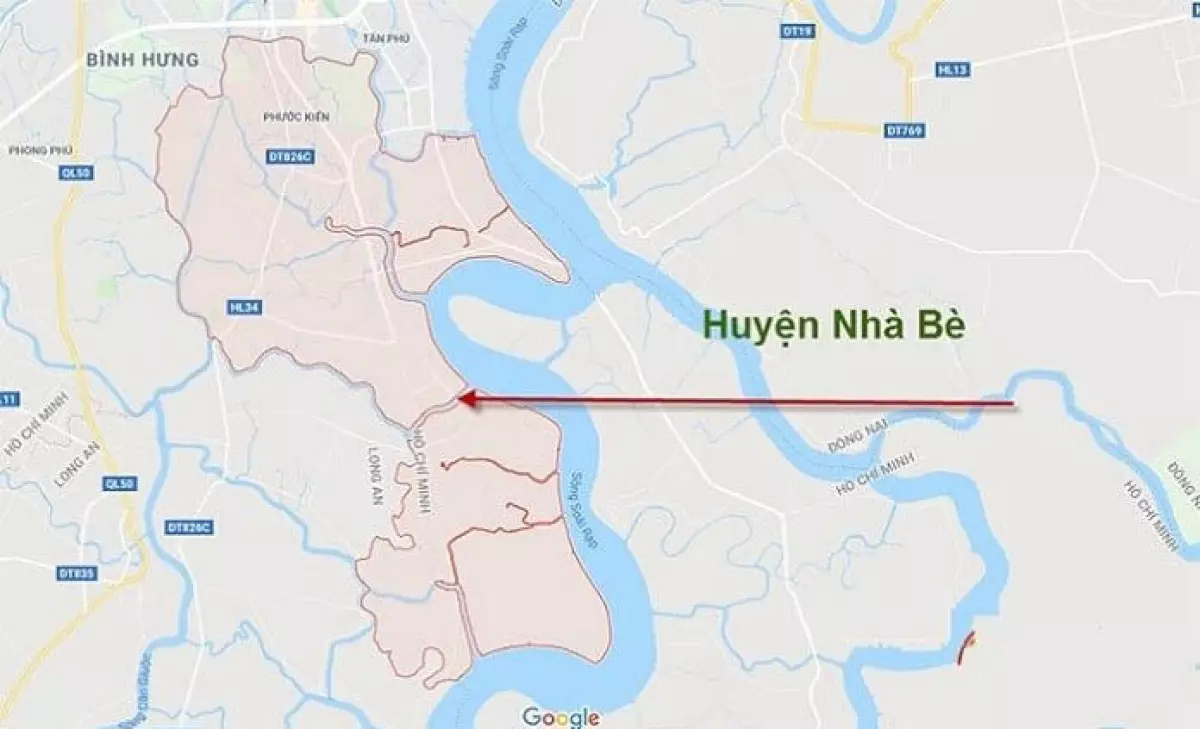 Vị trí huyện Nhà Bè trên bản đồ địa lý Việt Nam